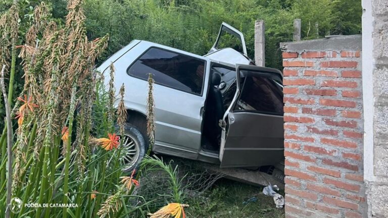 Cuatro niños fueron trasladados al hospital tras estrellarse un auto contra una casa
