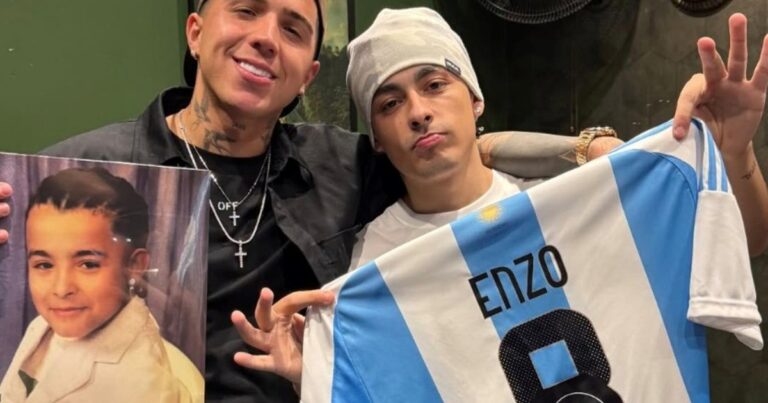 El encuentro especial entre Enzo Fernández y Trueno en Londres