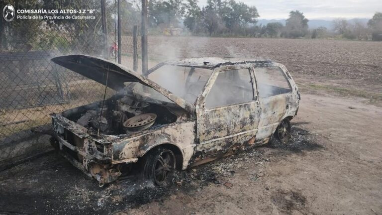 Un auto se incendió en Los Altos