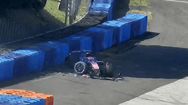 Colapinto sufrió un accidente en las pruebas de neumáticos de Alpine