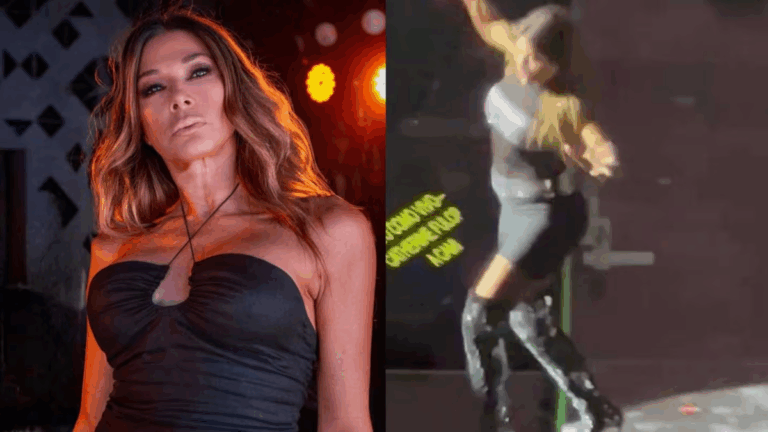 Catherine Fulop se cayó del escenario en pleno show de Erreway