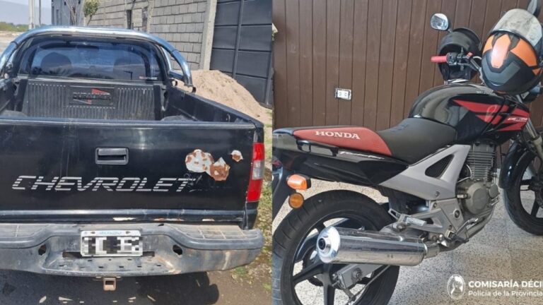 Aprehenden a dos personas, secuestran una motocicleta y una camioneta sustraída