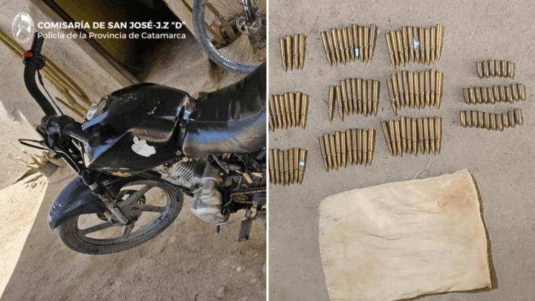 Recuperaron motocicleta robada y secuestraron más de 100 cartuchos en Santa María