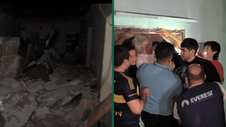 Recreo: rescataron a dos personas tras el colapso del techo de una casa