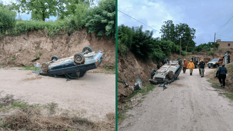 Vuelco en Pozo de Piedra: cuatro personas resultaron con lesiones leves
